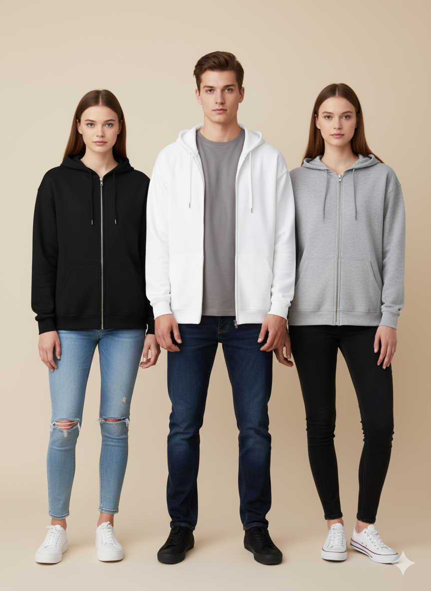 UNISEX ZIPPER HOODIES
